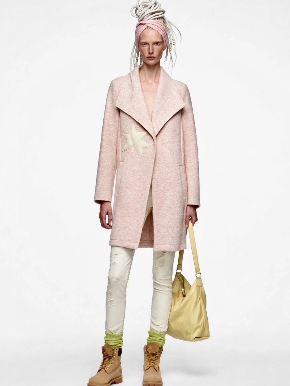Veto Moda open coat with added appliqué
